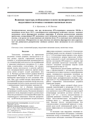 Волновая структура, возбуждаемая в плазме цилиндрического индуктивного источника с внешним магнитным полем