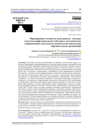Формирование готовности магистрантов – будущих педагогов профессионального обучения к методическому сопровождению деятельности воспитателей дошкольных образовательных организаций