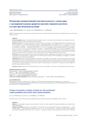 Изменения ноцицептивной чувствительности у самок крыс с экспериментальным артритом височно-нижнечелюстного сустава при иммуномодуляции