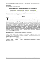 IMPACT OF TRANSPORT SYSTEM DEVELOPMENT ON CO2 EMISSION LEVEL