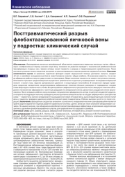 ПОСТТРАВМАТИЧЕСКИЙ РАЗРЫВ ФЛЕБЭКТАЗИРОВАННОЙ ЯИЧКОВОЙ ВЕНЫ У ПОДРОСТКА: КЛИНИЧЕСКИЙ СЛУЧАЙ