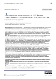 Значение генов гистосовместимости HLA II класса в прогнозировании риска развития ряда пузырных дерматозов