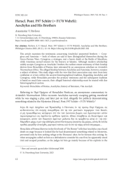 HERACL. PONT. F97 SCHÜTR (= F170 WEHRLI): AESCHYLUS AND HIS BROTHERS