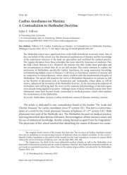 CAELIUS AURELIANUS ON MENINX: A CONTRADICTION TO METHODIST DOCTRINE