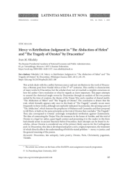 MERCY VS RETRIBUTION: JUDGMENT IN “THE ABDUCTION OF HELEN” AND “THE TRAGEDY OF ORESTES” BY DRACONTIUS