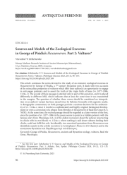 SOURCES AND MODELS OF THE ZOOLOGICAL EXCURSUS IN GEORGE OF PISIDIA’S HEXAEMERON. PART 2: VULTURES