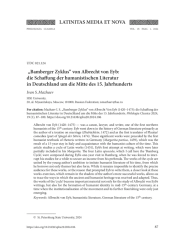 "БАМБЕРГСКИЙ ЦИКЛ" АЛЬБРЕХТА ФОН ЭЙБА: СОЗДАНИЕ ГУМАНИСТИЧЕСКОЙ ЛИТЕРАТУРЫ В ГЕРМАНИИ В СЕРЕДИНЕ XV ВЕКА