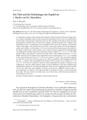 DIE TITEL UND DIE EINLEITUNGEN DER KAPITEL IM 1. BUCHE VON PS.-MAURIKIOS