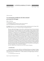 LES MONUMENTS MÉDIÉVAUX DU LATIN NOTARIAL PROVENANT DU PORTUGAL