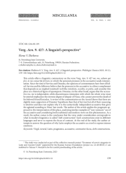 VERG. AEN. 9. 427: A LINGUIST’S PERSPECTIVE