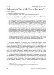 THE DESCRIPTION OF TYCHE IN GALEN’S TREATISE “PROTREPTICUS”