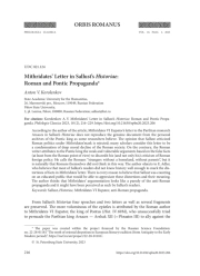 MITHRIDATES’ LETTER IN SALLUST’S HISTORIAE: ROMAN AND PONTIC PROPAGANDA