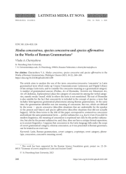 MODUS CONCESSIVUS, SPECIES CONCESSIVA AND SPECIES AFFIRMATIVA IN THE WORKS OF ROMAN GRAMMARIANS