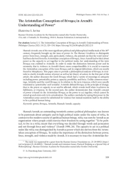 THE ARISTOTELIAN CONCEPTION OF δύναμις IN ARENDT’S UNDERSTANDING OF POWER