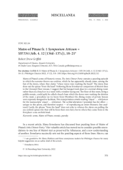 MATRO OF PITANE FR. 1 SYMPOSIUM ATTICUM = SH 534 (ATH. 4. 12 [134D-137C]), 18-21