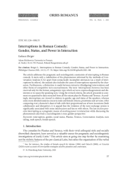 INTERRUPTIONS IN ROMAN COMEDY: GENDER, STATUS, AND POWER IN INTERACTION