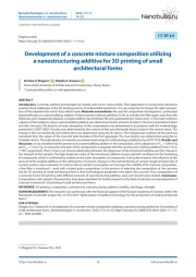 РАЗРАБОТКА СОСТАВА БЕТОННОЙ СМЕСИ С ПРИМЕНЕНИЕМ НАНОСТРУКТУРИРУЮЩЕЙ ДОБАВКИ ДЛЯ 3D-ПЕЧАТИ МАЛЫХ АРХИТЕКТУРНЫХ ФОРМ