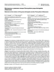 Материалы к ревизии секции Paracystium рода Astragalus (Fabaceae)