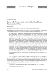 HUMORVOLLE ABWEHR. ÄRZTE UND äRZTLICHES HANDELN ALS OBJEKTE ANTIKER WITZE