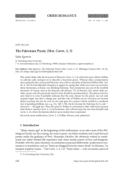 THE FALERNIAN PICNIC (HOR. CARM. 2, 3)