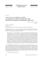 “I TURN TO YOU AS I WOULD TURN TO NAUCK”: CORRESPONDENCE OF VIKTOR JERNSTEDT (1854-1902) AND ULRICH VON WILAMOWITZ-MOELLENDORFF (1848-1931)