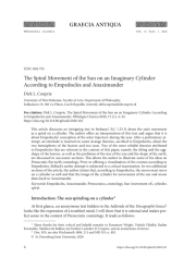 THE SPIRAL MOVEMENT OF THE SUN ON AN IMAGINARY CYLINDER ACCORDING TO EMPEDOCLES AND ANAXIMANDER