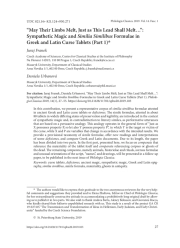 "MAY THEIR LIMBS MELT, JUST AS THIS LEAD SHALL MELT...": SYMPATHETIC MAGIC AND SIMILIA SIMILIBUS FORMULAE IN GREEK AND LATIN CURSE TABLETS (PART 1)