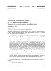 PER PECCATUM CECIDIT DIABOLO FACIENTE: ON THE CAUSAL/INSTRUMENTAL USES OF "FACIENTE + (PRO)NOUN" IN IMPERIAL AND LATE LATIN