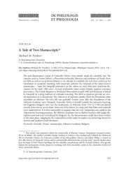 A TALE OF TWO MANUSCRIPTS