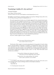 TRANSLATING CATULLUS 85: WHY AND HOW