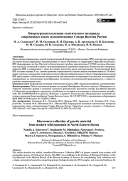 БИОРЕСУРСНАЯ КОЛЛЕКЦИЯ ГЕНЕТИЧЕСКОГО МАТЕРИАЛА СОВРЕМЕННЫХ ДИКИХ МЛЕКОПИТАЮЩИХ СЕВЕРО-ВОСТОКА РОССИИ