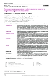 Сравнение антимикробных свойств кожного лоскута и современных раневых покрытий