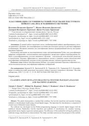 КЛАССИФИКАЦИЯ СОСТОЯНИЯ РАСТЕНИЙ СРЕДСТВАМИ ТЕКСТУРНОГО ВЕЙВЛЕТ-АНАЛИЗА И МАШИННОГО ОБУЧЕНИЯ