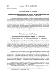 ПРОФЕССИОНАЛЬНАЯ ДИНАСТИЯ КАК РЕСУРС ЧЕЛОВЕЧЕСКОГО КАПИТАЛА И ОБРАЗОВАТЕЛЬНОЙ СТРАТЕГИИ НАСЕЛЕНИЯ