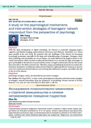 Исследование психологических механизмов и стратегий вмешательства в сетевое неправомерное поведение подростков