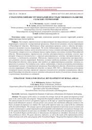 СТРАТЕГИЧЕСКИЙ ИНСТРУМЕНТАРИЙ ПРОСТРАНСТВЕННОГО РАЗВИТИЯ СЕЛЬСКИХ ТЕРРИТОРИЙ