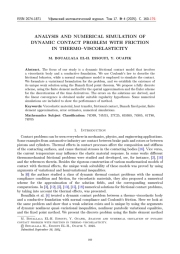 ANALYSIS AND NUMERICAL SIMULATION OF DYNAMIC CONTACT PROBLEM WITH FRICTION IN THERMO-VISCOELASTICITY