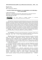 КОЛИЧЕСТВЕННО-ВРЕМЕННЫЕ СОСТАВЛЯЮЩИЕ КАТЕГОРИИ ВИДА В РУССКОМ ЯЗЫКЕ