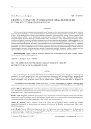 К ВОПРОСУ О СТРУКТУРЕ МУСУЛЬМАНСКОЙ УММЫ: РЕЛИГИОЗНЫЕ ГРУППЫ В РЕСПУБЛИКЕ БАШКОРТОСТАН