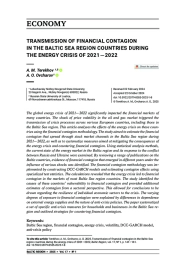 TRANSMISSION OF FINANCIAL CONTAGION IN THE BALTIC SEA REGION COUNTRIES DURING THE ENERGY CRISIS OF 2021-2022