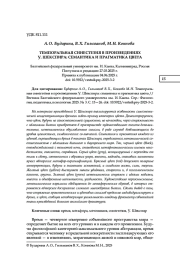ТЕМПОРАЛЬНАЯ СИНЕСТЕЗИЯ В ПРОИЗВЕДЕНИЯХ У. ШЕКСПИРА: СЕМАНТИКА И ПРАГМАТИКА ЦВЕТА