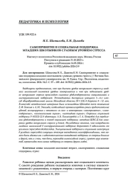 САМОПРИНЯТИЕ И СОЦИАЛЬНАЯ ПОДДЕРЖКА МЛАДШИХ ШКОЛЬНИКОВ С РАЗНЫМ УРОВНЕМ СТРЕССА