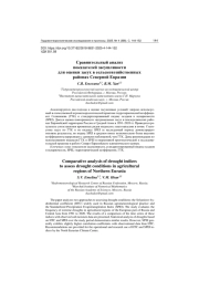 СРАВНИТЕЛЬНЫЙ АНАЛИЗ ПОКАЗАТЕЛЕЙ ЗАСУШЛИВОСТИ ДЛЯ ОЦЕНКИ ЗАСУХ В СЕЛЬСКОХОЗЯЙСТВЕННЫХ РАЙОНАХ СЕВЕРНОЙ ЕВРАЗИИ