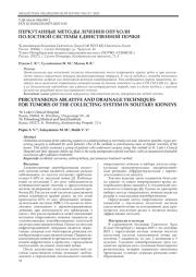 ПЕРКУТАННЫЕ МЕТОДЫ ЛЕЧЕНИЯ ОПУХОЛИ ПОЛОСТНОЙ СИСТЕМЫ ЕДИНСТВЕННОЙ ПОЧКИ