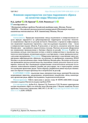 Влияние характеристик состава подземного сброса на качество воды Москвы-реки