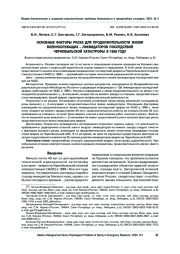 Основные факторы риска для продолжительности жизни военнослужащих – ликвидаторов последствий Чернобыльской катастрофы в 1986 году