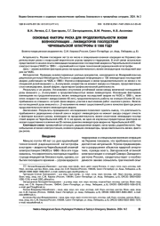 Основные факторы риска для продолжительности жизни военнослужащих – ликвидаторов последствий Чернобыльской катастрофы в 1986 году
