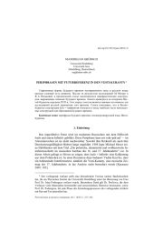 PERIPHRASEN MIT FUTURREFERENZ IN DEN VESTI-KURANTY