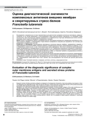 Оценка диагностической значимости комплексных антигенов внешних мембран и секретируемых стресс-белков Francisella tularensis