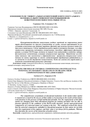 ИЗМЕНЕНИЕ РОЛИ УНИВЕРСАЛЬНЫХ КОМПЕТЕНЦИЙ И ИНТЕЛЛЕКТУАЛЬНОГО ПОТЕНЦИАЛА ВЫПУСКНИКОВ ВУЗОВ В ПОВЫШЕНИИ ИХ КОНКУРЕНТОСПОСОБНОСТИ НА РЫНКЕ ТРУДА